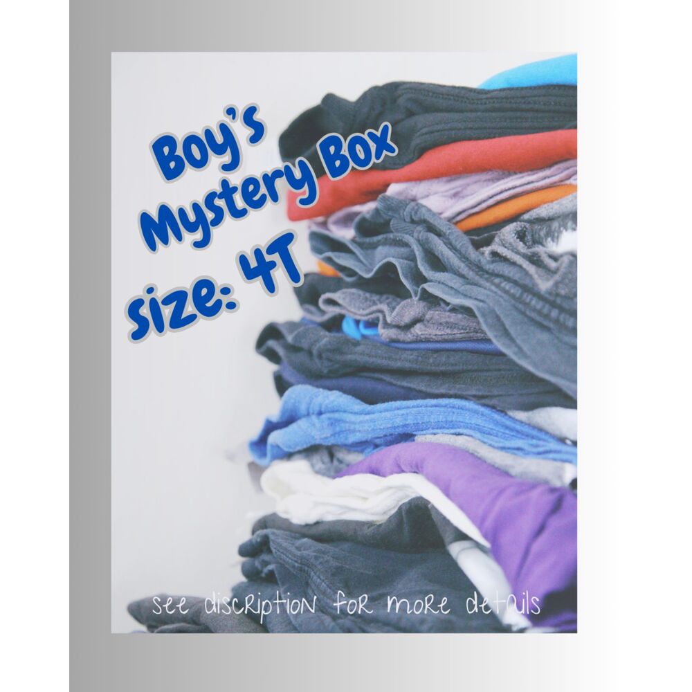 10 pc Mystery Box Lot Bundle Set Surprise Toddler Clothes Tops Bottoms Boys 4T